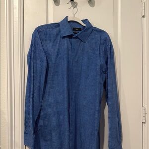 Hugo Boss Blue Dress Shirt Elegant Business Attire
